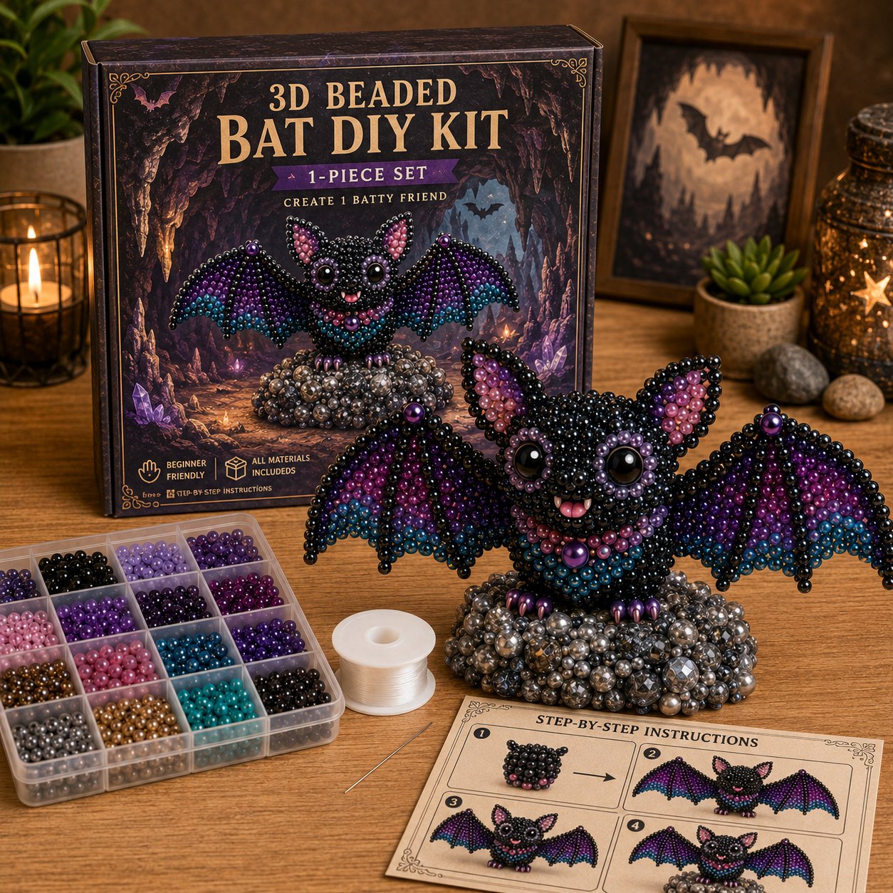🧵✨ Tiny 3D Beaded Animal DIY Kit
