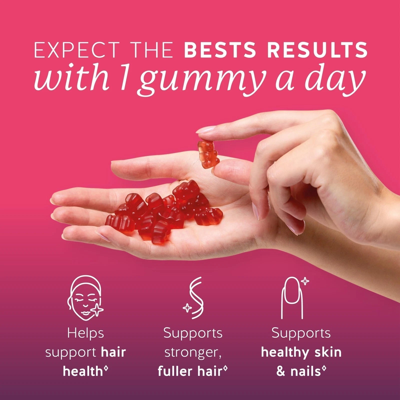 Biotin Gummies for Hair Skin & Nails. 5000 mcg High Potency Vegan Vitamins fo...