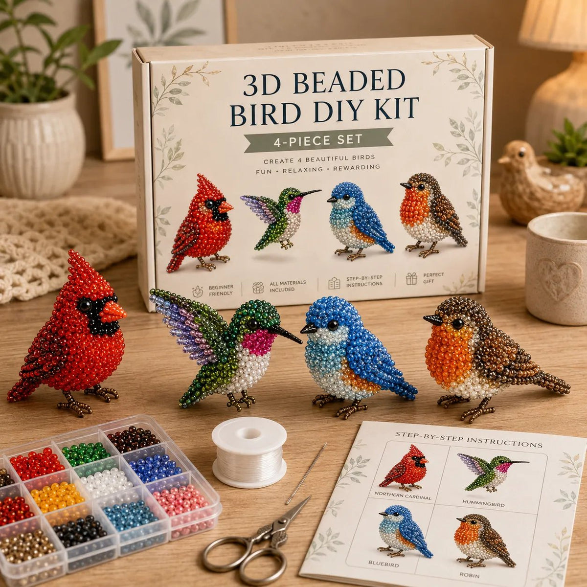 🧵✨ Tiny 3D Beaded Animal DIY Kit
