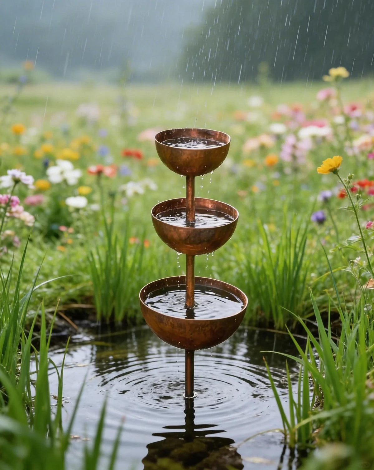 🐦Final Hours Flash Sale ￡12.99!!⚡ Rain Catcher - Plant Support 🌧️Metal Garden Ornament