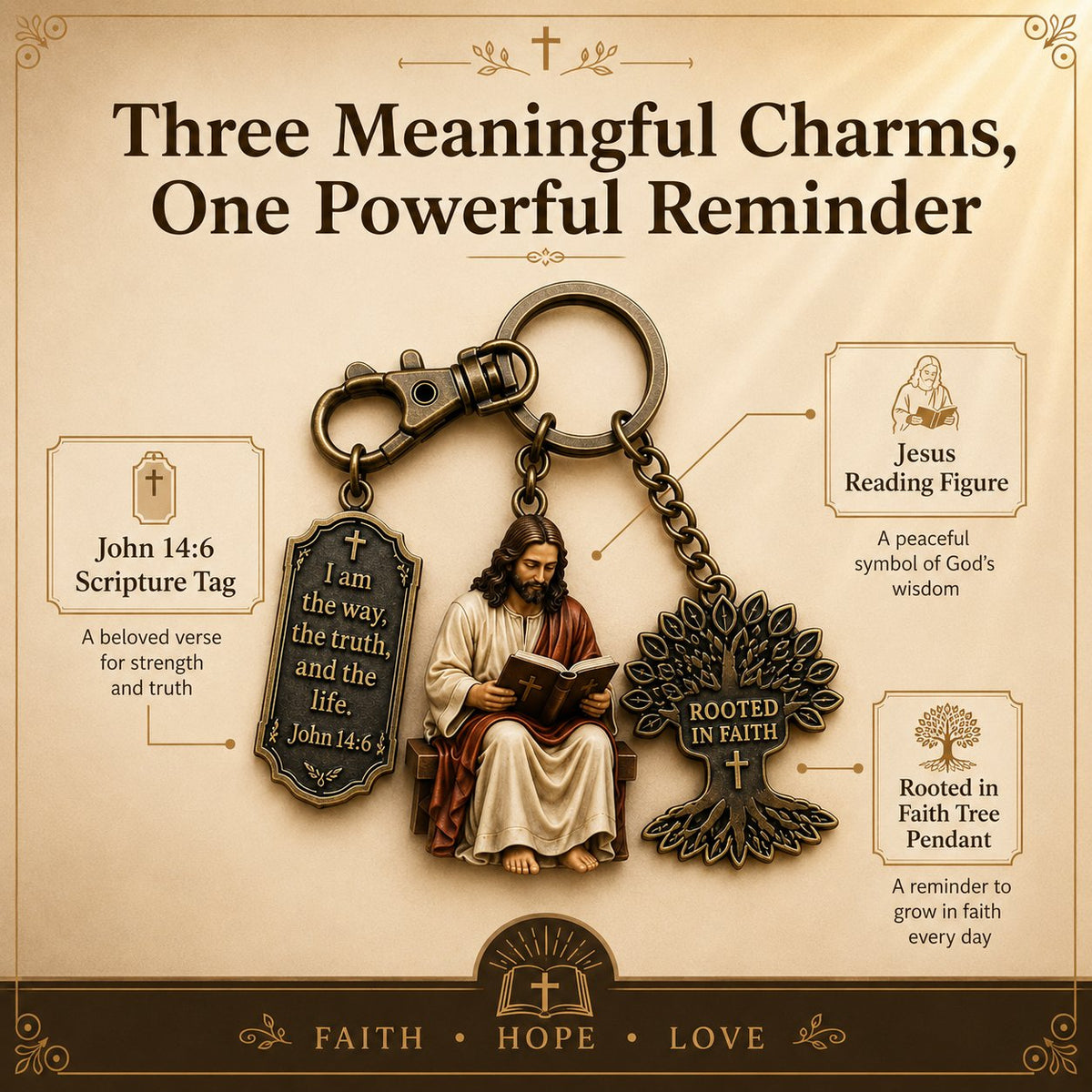 🔥LAST DAY 49% OFF - ✝Jesus Reading Keychain