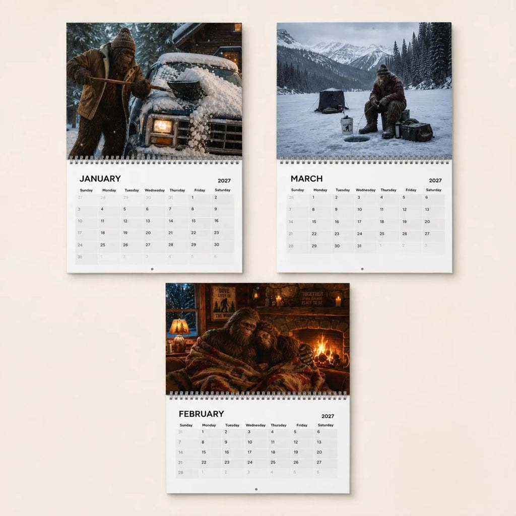 🦶2027 Calendar - Funny Sasquatch Wall Calendar
