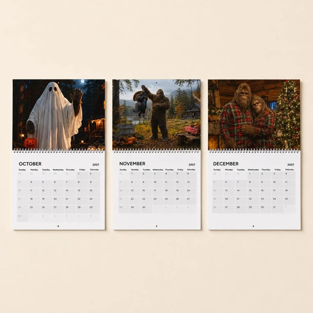 🦶2027 Calendar - Funny Sasquatch Wall Calendar