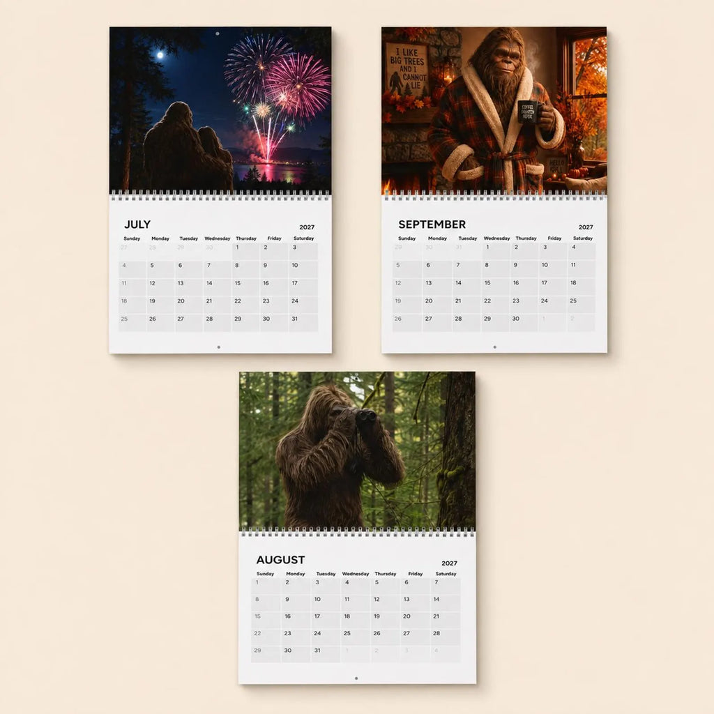 🦶2027 Calendar - Funny Sasquatch Wall Calendar