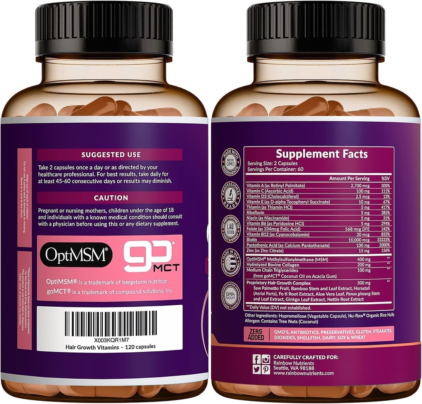 Advanced Hair, Skin & Nails Growth Formula – Doctor-Formulated with Collagen & Biotin for Intrinsic Beauty Support